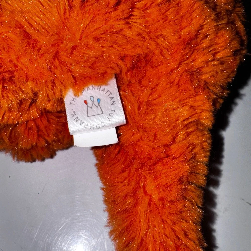 Manhattan Toy Orange‎ Plush Triceratops Dinosaur Stuffed Animal Toy 316732LJ